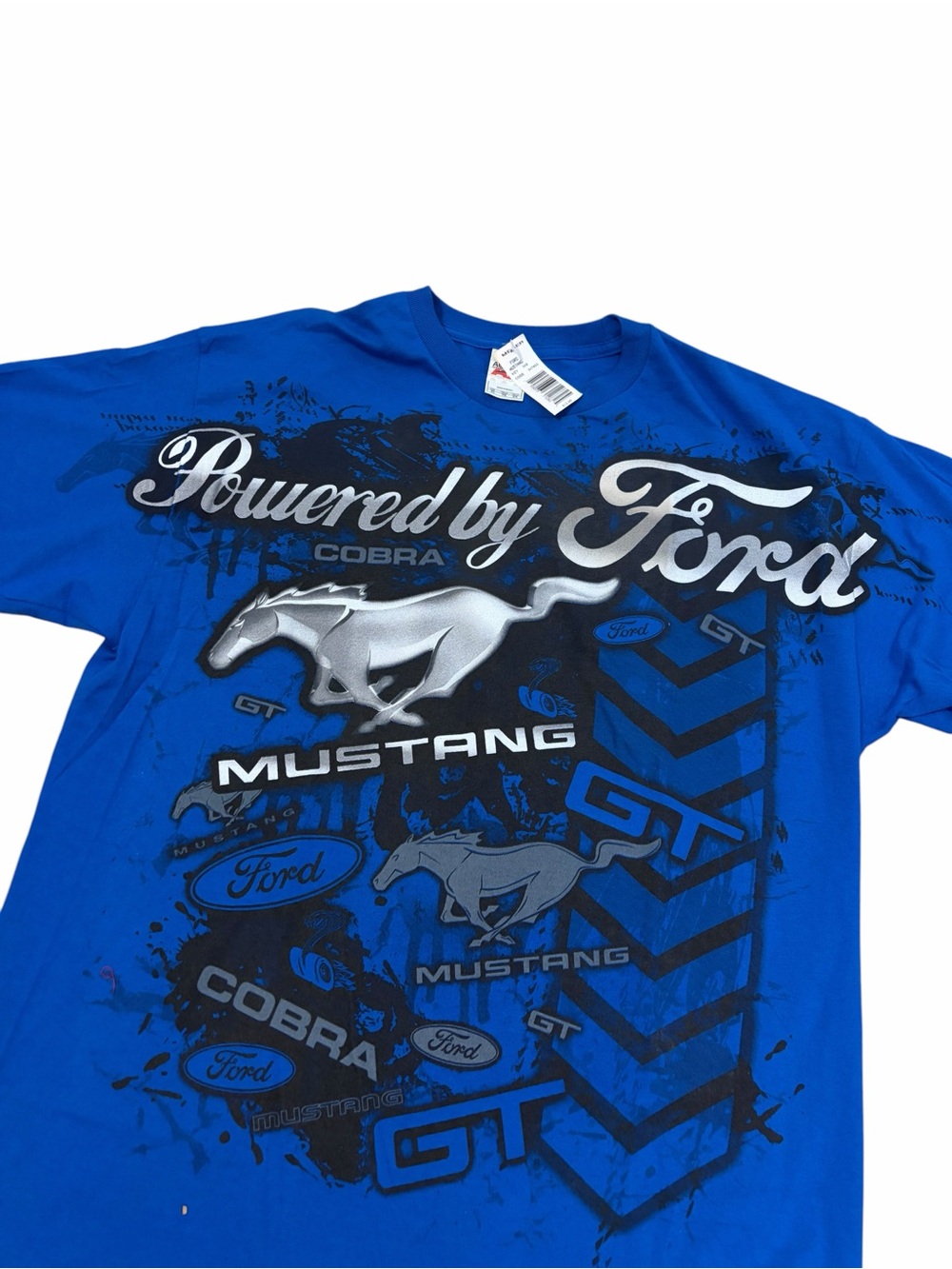 NWT Ford Mustang Cobra GT Powered By Ford AOP Shirt Men’s XL Muscle Car Blue